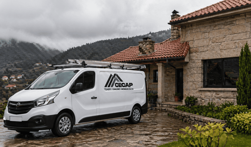 Empresa de impermeabilización de tejados en Galicia junto a una vivienda con cubierta renovada